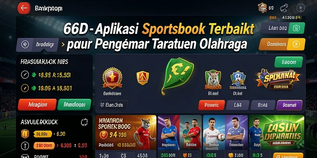 Tampilan antarmuka aplikasi 66D saat bermain taruhan olahraga.