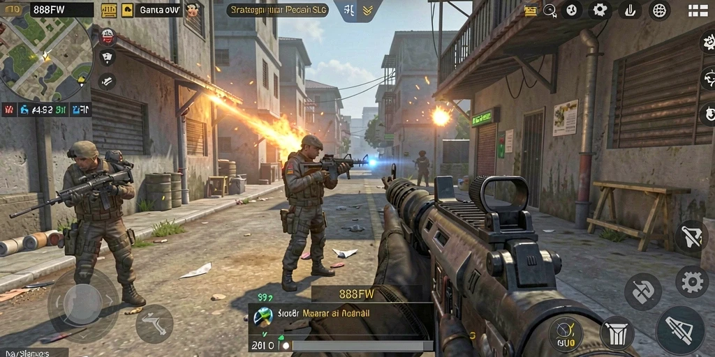 Screenshot menunjukkan gameplay menarik dalam 888FW dengan strategi SLG.