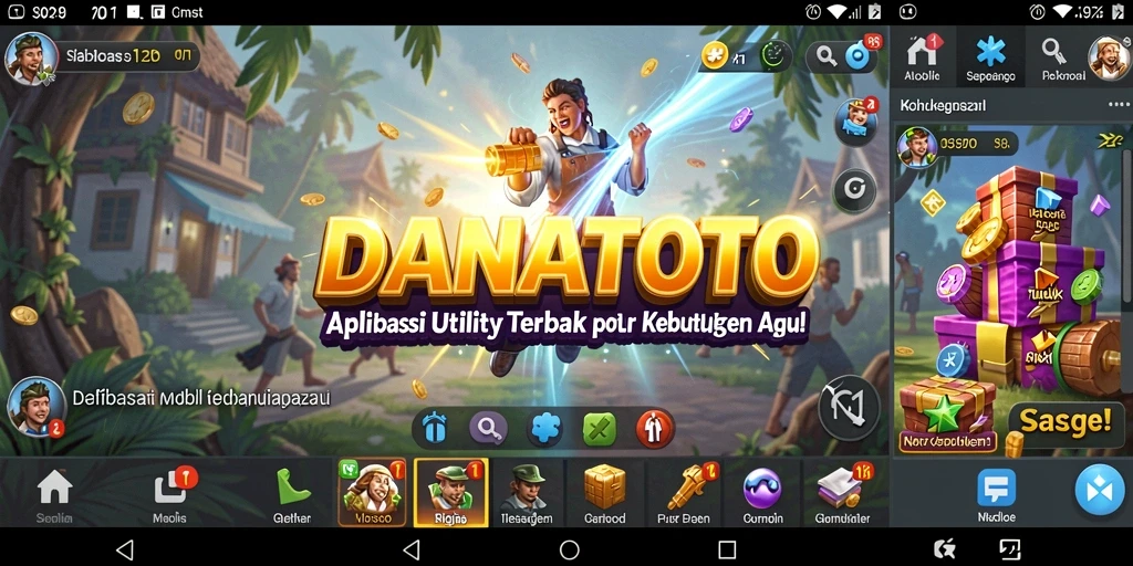 Tampilan utama aplikasi DANATOTO dengan fitur manajemen yang lengkap.
