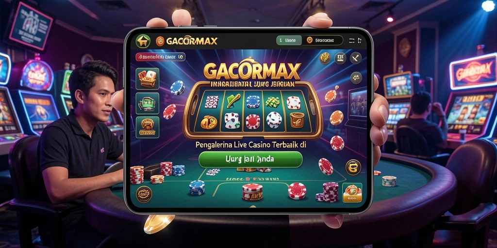 Tampilan gameplay GACORMAX dengan dealer langsung pada permainan kasino.
