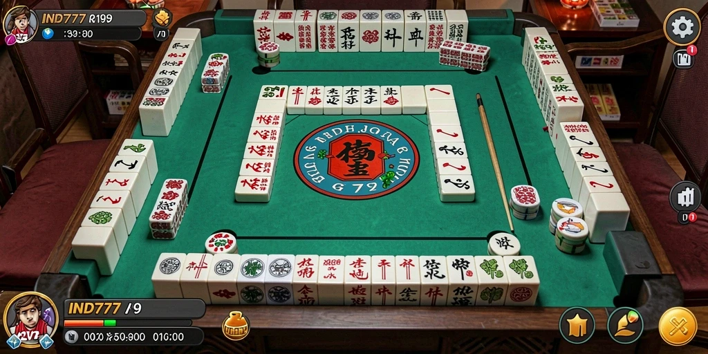 Tampilan gameplay <strong>IND777</strong> yang menarik dan penuh warna dalam permainan Mahjong.