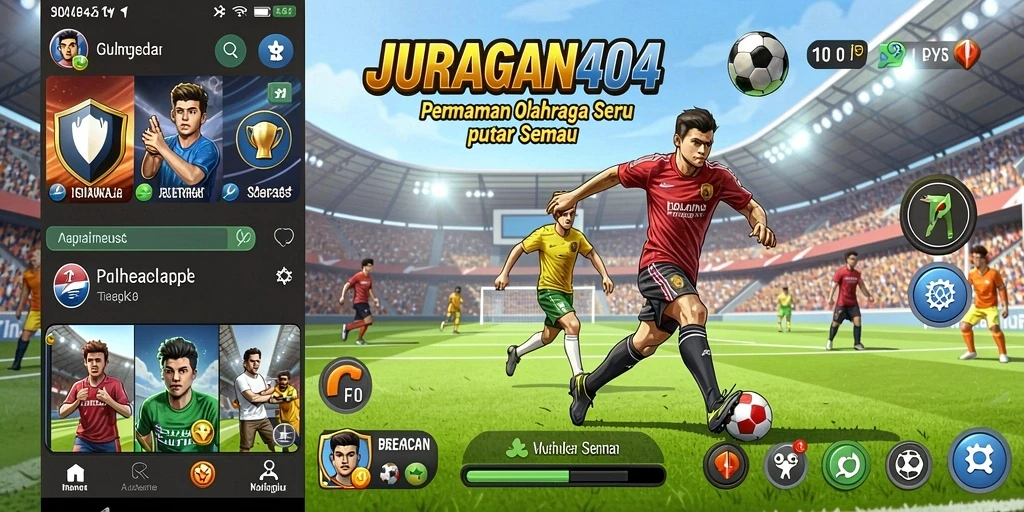 Tampilan gameplay seru JURAGAN404 dengan berbagai mode olahraga.