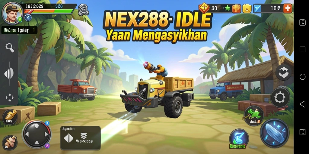 Screenshot gameplay menunjukkan karakter yang aktif dan kerajaan yang berkembang.