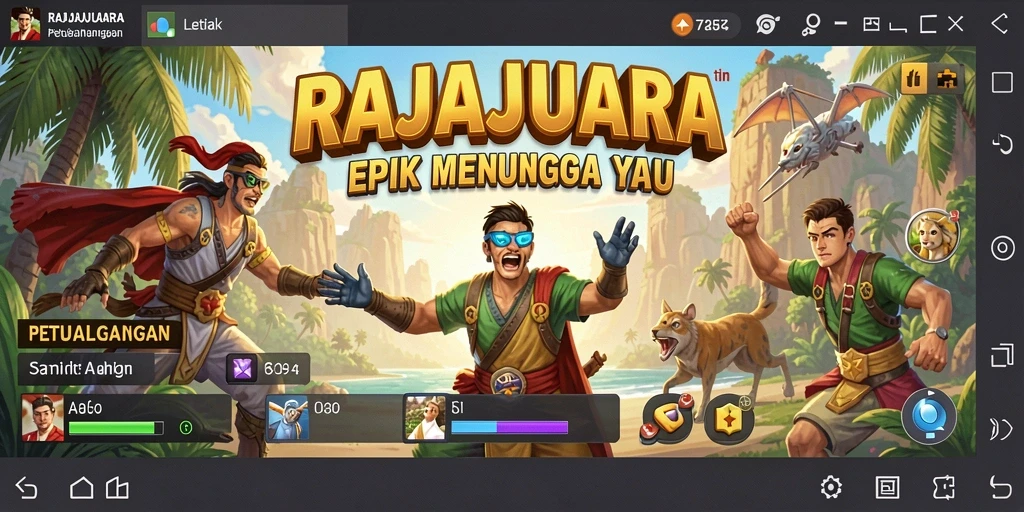 Tangkapan layar gameplay RAJAJUARA yang menampilkan petualangan seru.