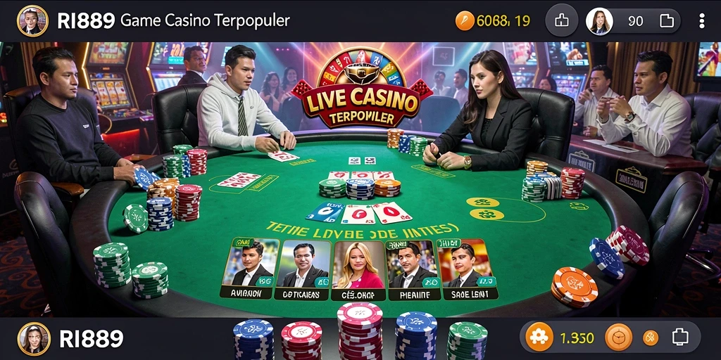 Screenshot gameplay RI889 Live Casino menunjukkan suasana kasino yang menegangkan.