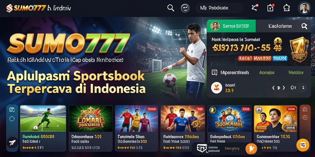 Tampilan antarmuka pengguna SUMO777 dengan pilihan taruhan olahraga.
